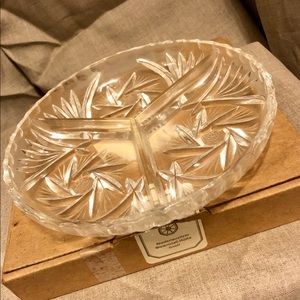 Vintage  Crystal 3 Section Candy/Serving Dish